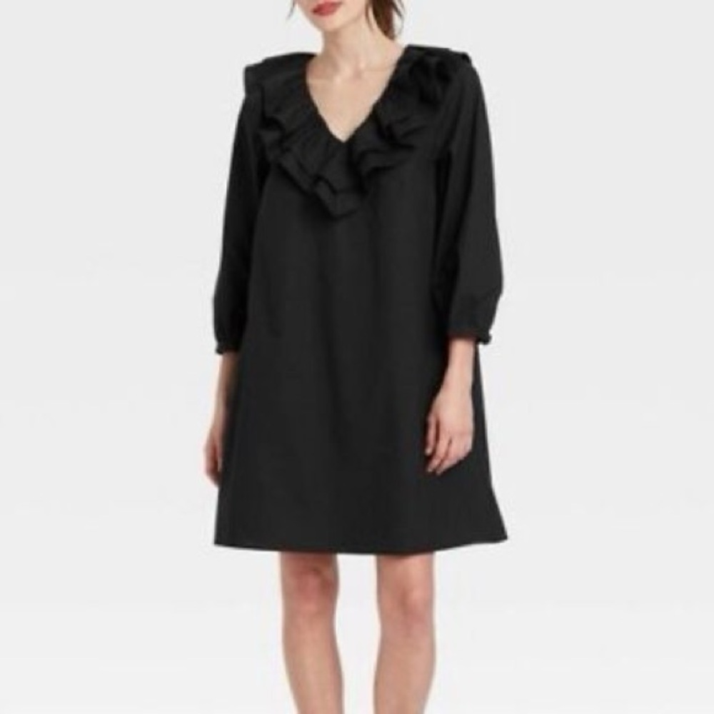 Who What Wear Ruffle V-Neck Mini Dress NWT Size Large